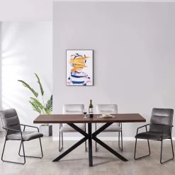 Spider Esstisch & Samt Armlehnstühle - Mendoza (fünfteilig)^Wohnen Outlet