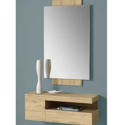 Wohnen Spiegel & Hängekonsole in Wildeiche - Loriot (zweiteilig)