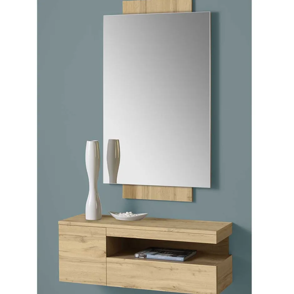 Wohnen Spiegel & Hängekonsole in Wildeiche - Loriot (zweiteilig)
