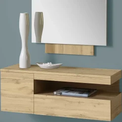 Wohnen Spiegel & Hängekonsole in Wildeiche - Loriot (zweiteilig)