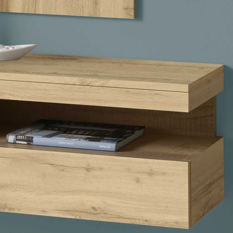 Wohnen Spiegel & Hängekonsole in Wildeiche - Loriot (zweiteilig)