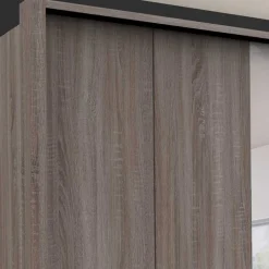 Spiegel Kleiderschrank in Holz-Nachbildung - Crenba^Wohnen