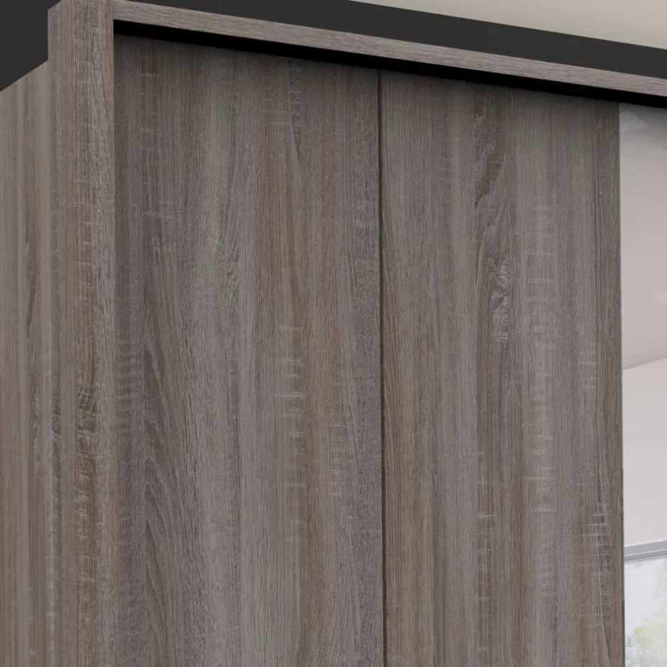 Spiegel Kleiderschrank in Holz-Nachbildung - Crenba^Wohnen