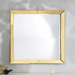 Wohnen Spiegel mit Glasrahmen in Gold - Sognory