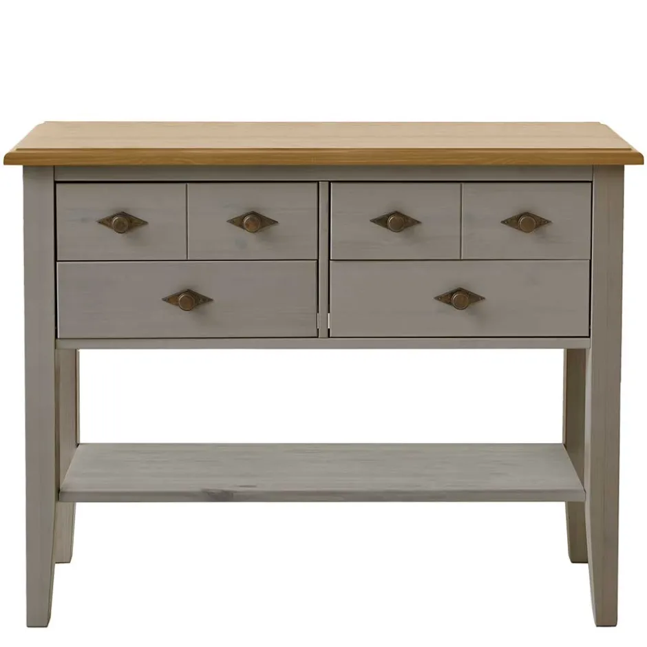 Wohnen Spiegel mit Kommode Cempino in Grau (zweiteilig)