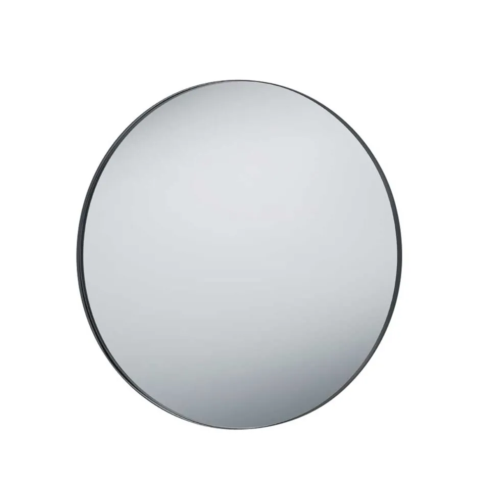 Wohnen Spiegel mit Metallrahmen in Schwarz - 80x80x2 - Vromantico