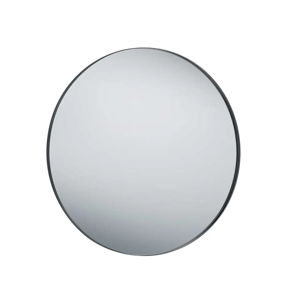 Wohnen Spiegel mit Metallrahmen in Schwarz - 80x80x2 - Vromantico