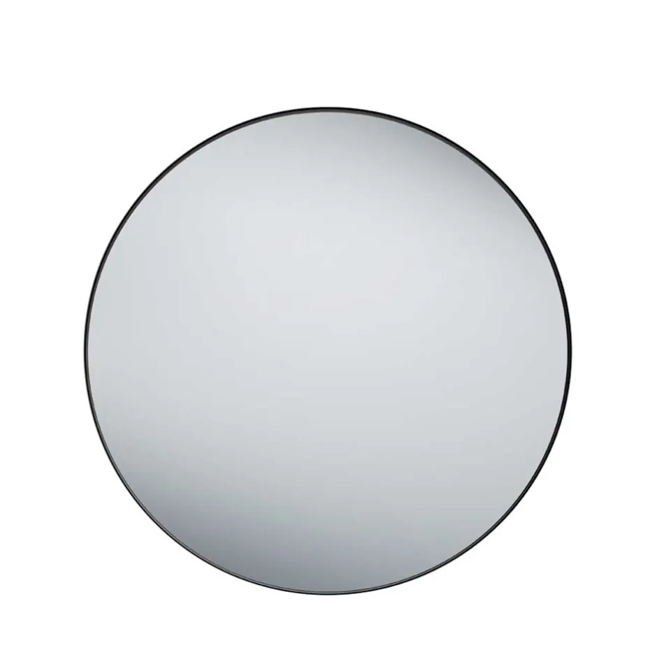 Wohnen Spiegel mit Metallrahmen in Schwarz - 80x80x2 - Vromantico