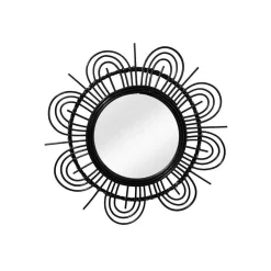 Spiegel mit Rattanrahmen im Blumen Look - Puzian^Wohnen Online