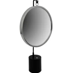 Spiegel mit Ständer in Silber und Schwarz - Fraduno^Wohnen New