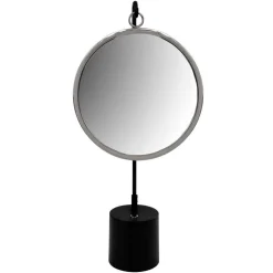 Spiegel mit Ständer in Silber und Schwarz - Fraduno^Wohnen New