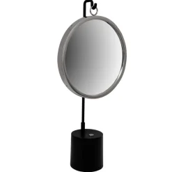 Spiegel mit Ständer in Silber und Schwarz - Fraduno^Wohnen New