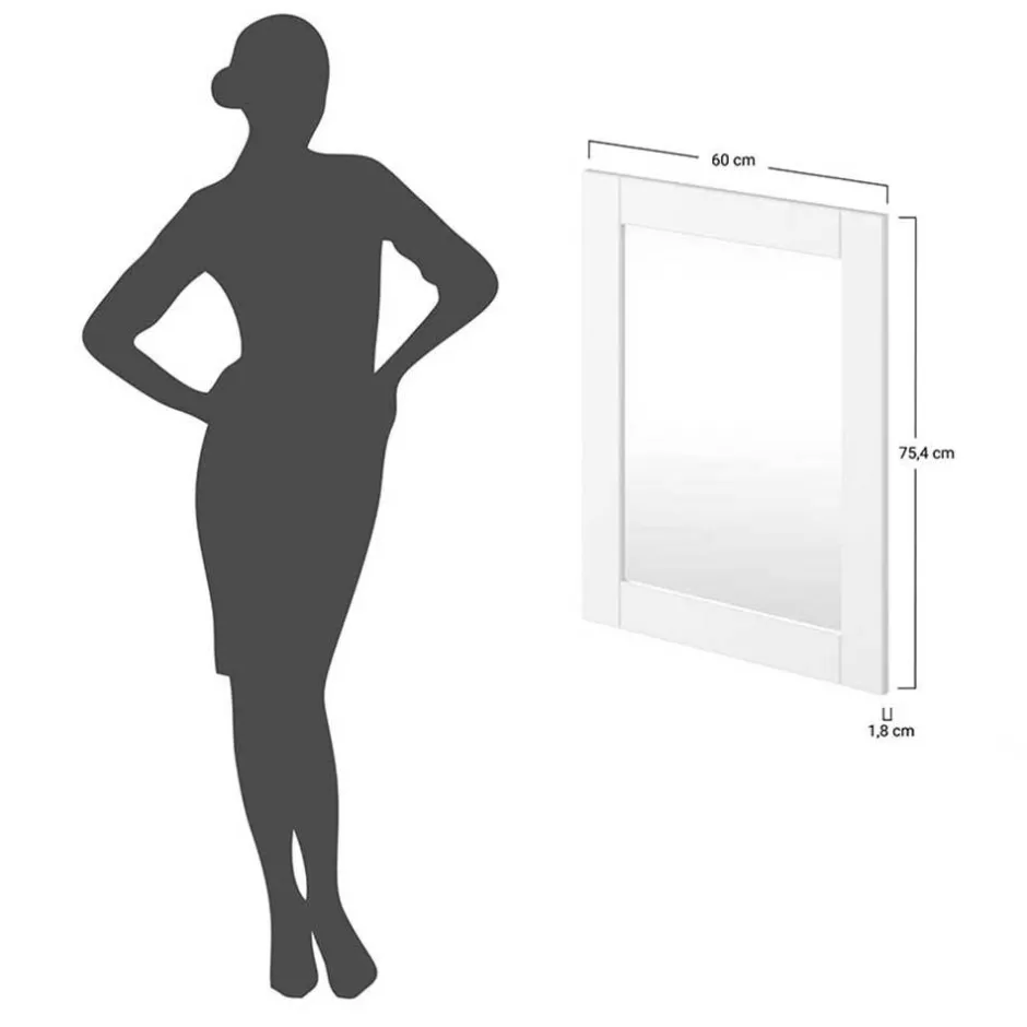 Spiegel mit weißem Massivholzrahmen - Indico^Wohnen