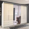 Wohnen Spiegel Schlafzimmerschrank mit Falttüren - Zidarie