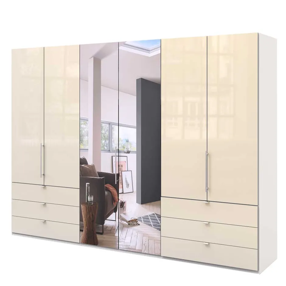 Wohnen Spiegel Schlafzimmerschrank mit Falttüren - Zidarie