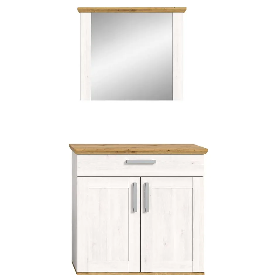 Wohnen Spiegel und Schuhkommode Set - Tocella (zweiteilig)