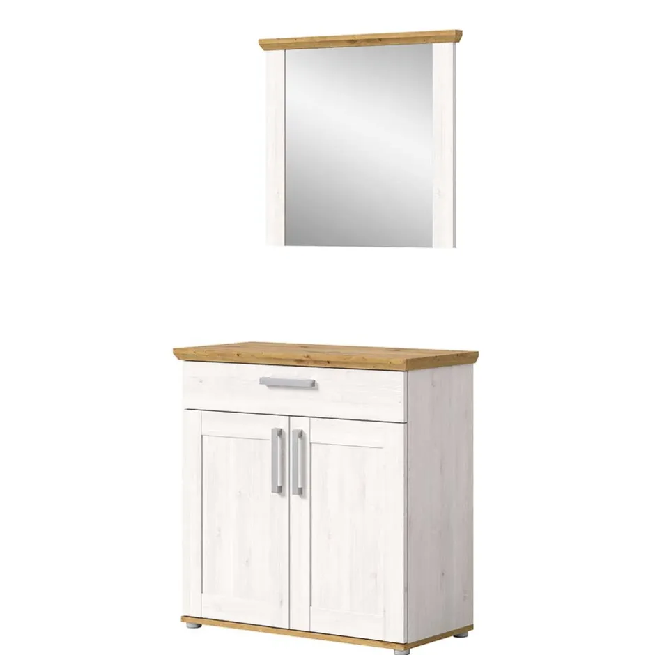 Wohnen Spiegel und Schuhkommode Set - Tocella (zweiteilig)