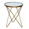 Wohnen Spiegelglas Beistelltisch mit runder Platte - Loregrema