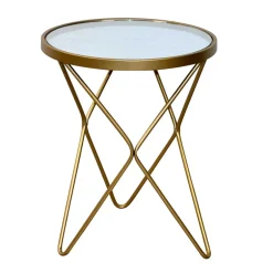 Wohnen Spiegelglas Beistelltisch mit runder Platte - Loregrema