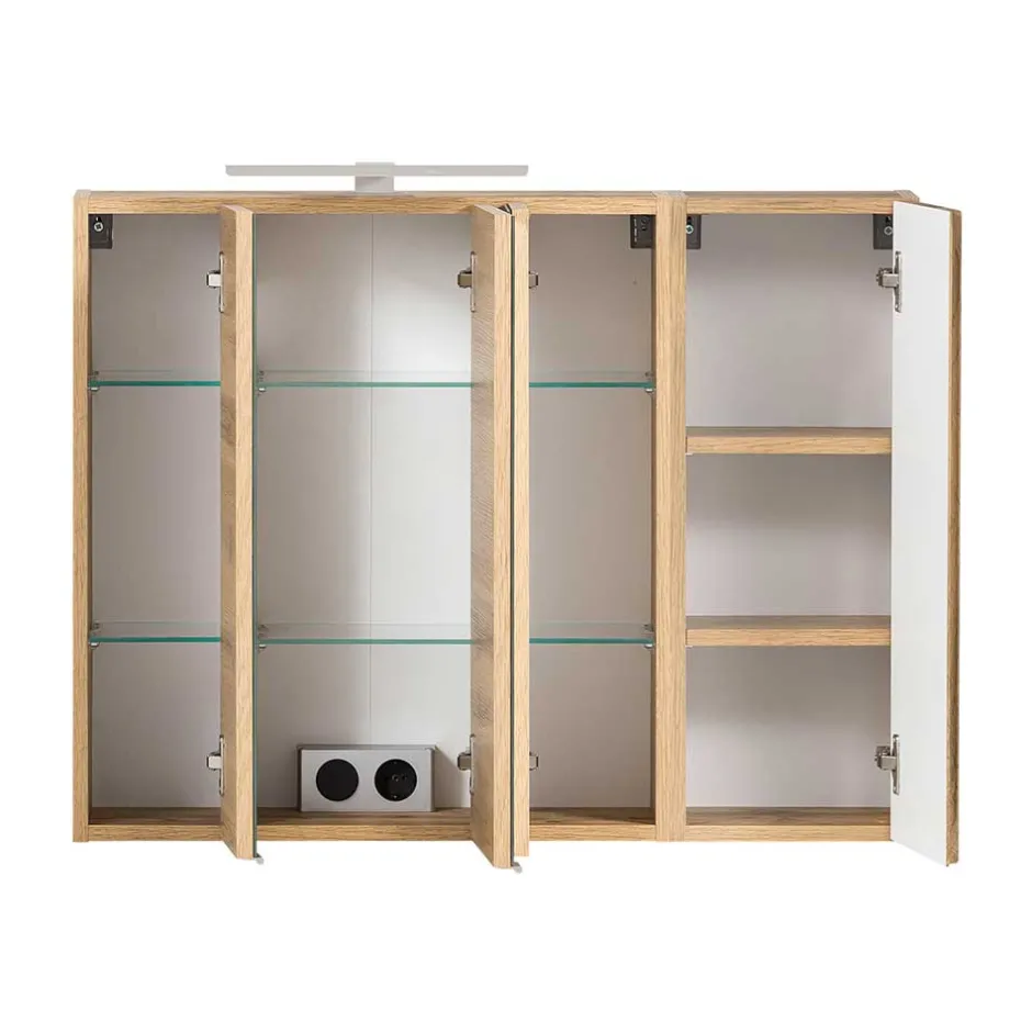 Spiegelschrank 4-türig & Unterbeckenschrank - Mia (zweiteilig)^Wohnen