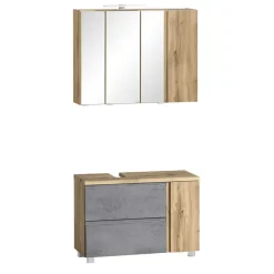 Spiegelschrank 4-türig & Unterbeckenschrank - Mia (zweiteilig)^Wohnen