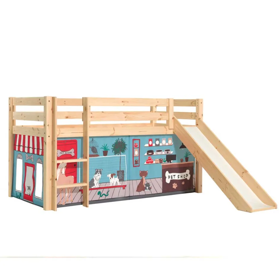 Spielbett mit Rutsche & Vorhang Haustier Laden - Luzius^Wohnen Online