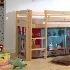 Spielbett mit Rutsche & Vorhang Haustier Laden - Luzius^Wohnen Online