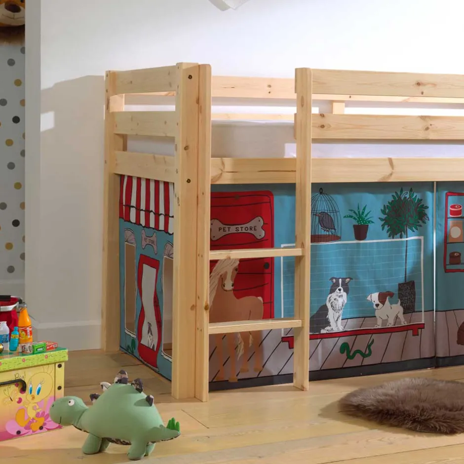 Spielbett mit Rutsche & Vorhang Haustier Laden - Luzius^Wohnen Online