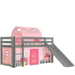 Spielbett mit Rutsche in Grau & Tunnel - Emju^Wohnen New