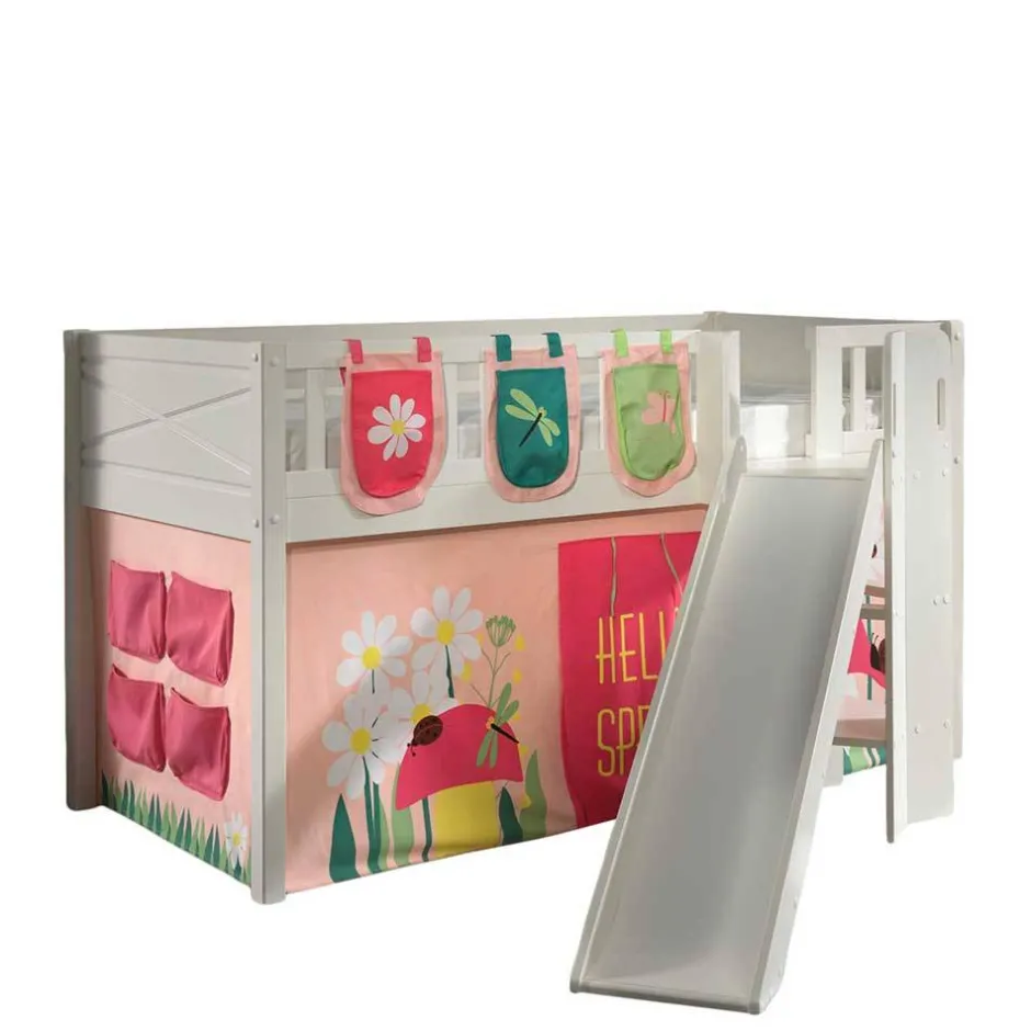 Spielbett mit schräger Rutsche Frühlingsmotive - Annimo^Wohnen Discount