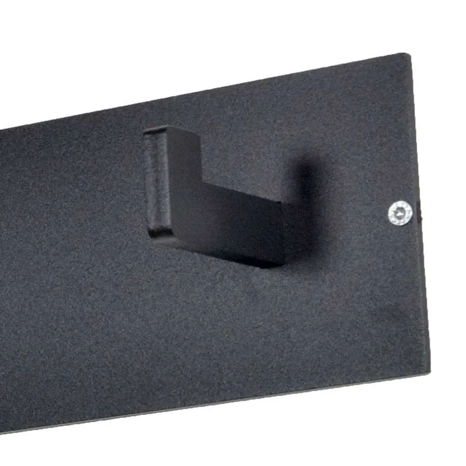 Wohnen Stahl Garderobe Hakenleiste in Schwarz - Sefino