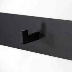 Wohnen Stahl Garderobe Hakenleiste in Schwarz - Sefino