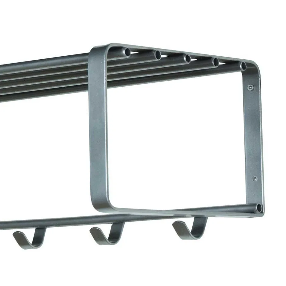 Stahl Garderoben Set in Nickelfarben - Mazurra (zweiteilig)^Wohnen Sale