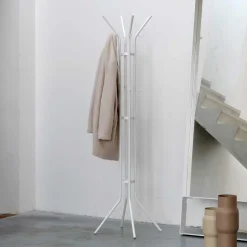 Wohnen Stahl Garderobenständer in Weiß - Enzigo