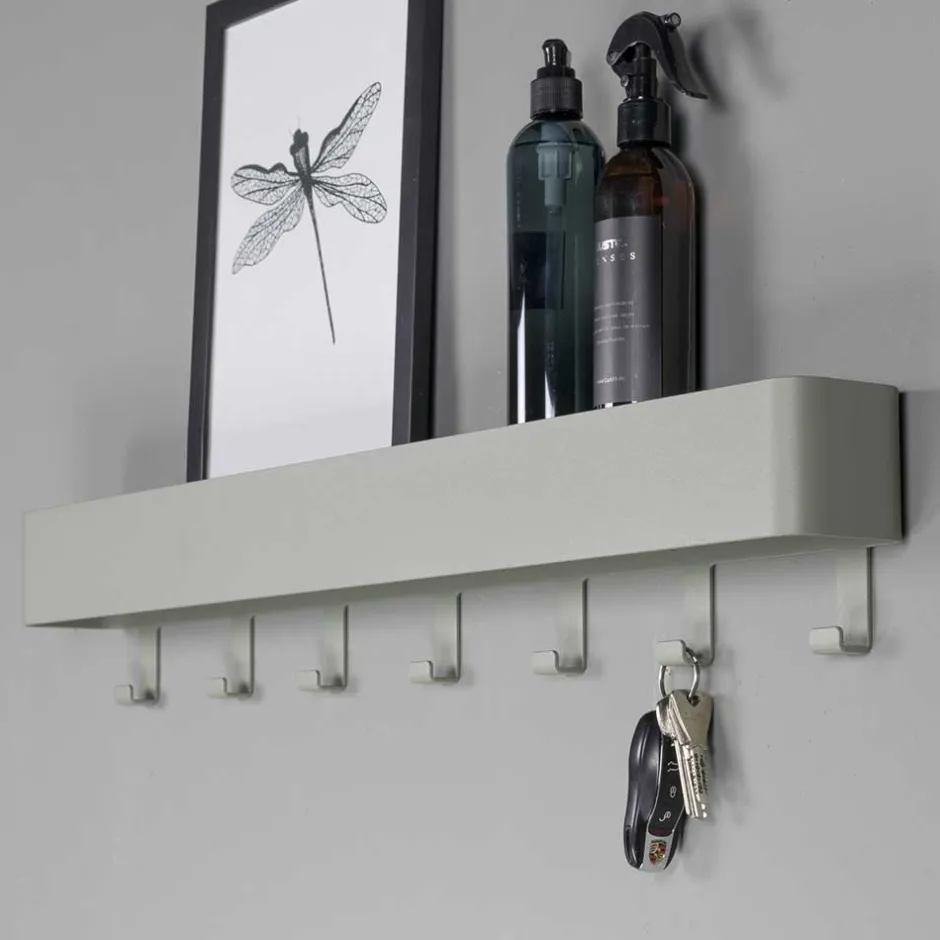 Wohnen Stahl Hängegarderobe in Graugrün - Ruamantico