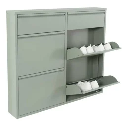 Stahl Schuhschrank in Graugrün - Ciudad^Wohnen Best