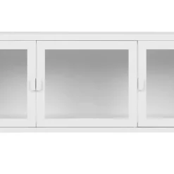 Wohnen Stahl TV Lowboard mit drei Glastüren - Sancrez