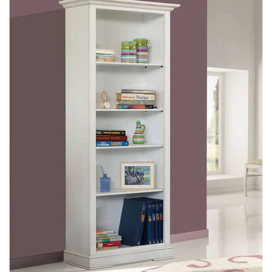 Wohnen Standregal mit fünf Fächern in Antikweiß - Annot