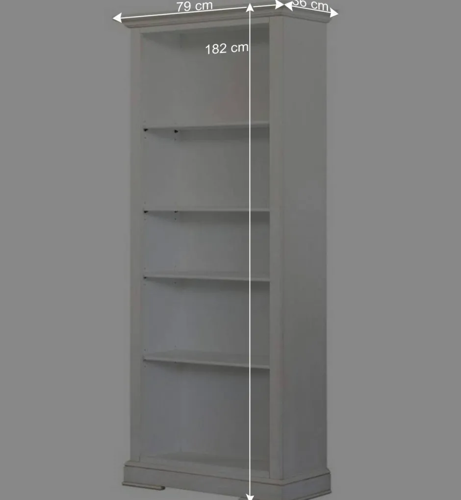 Wohnen Standregal mit fünf Fächern in Antikweiß - Annot