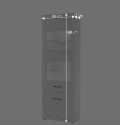 Standvitrine in Hochglanz Weiß Yulis 2-türig^Wohnen Clearance