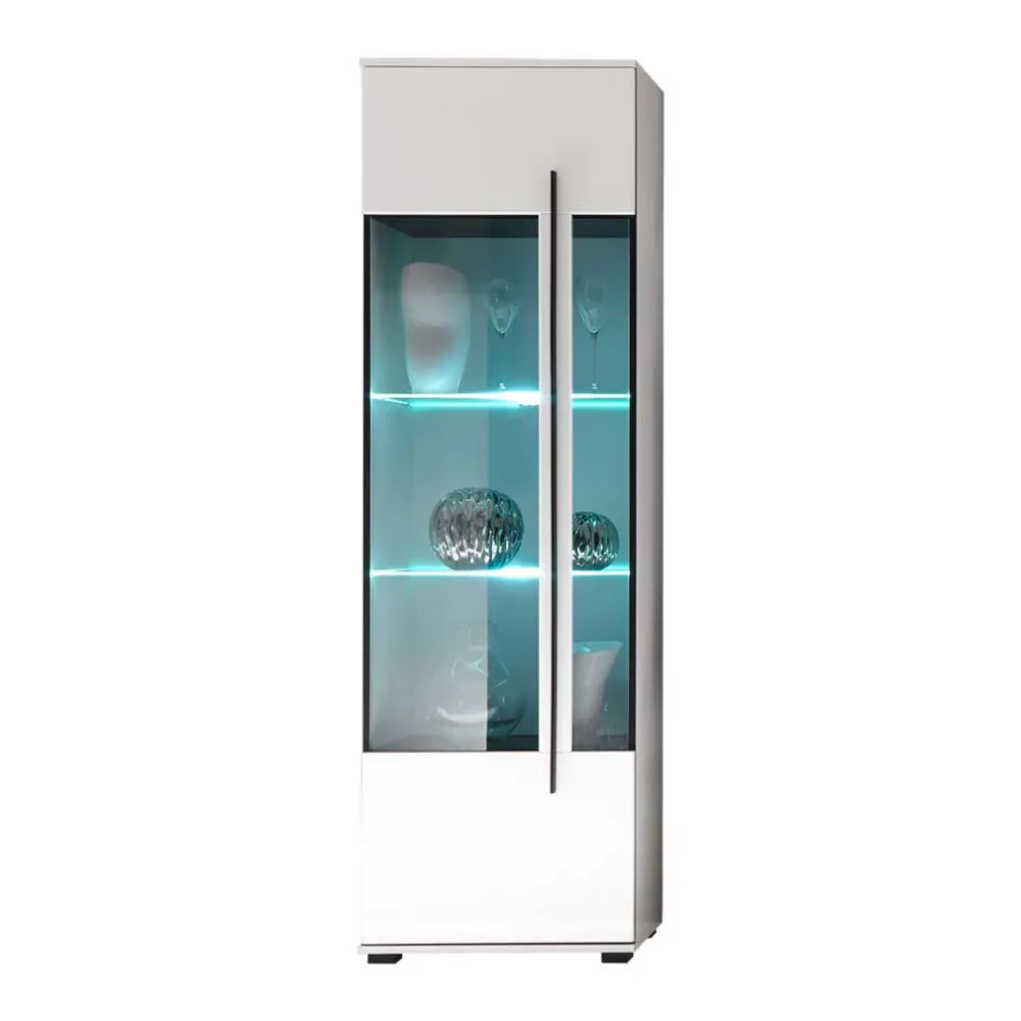 Standvitrine Jetongos in Weiß Hochglanz^Wohnen