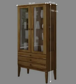 Wohnen Standvitrine Masdamos aus Wildeiche massiv