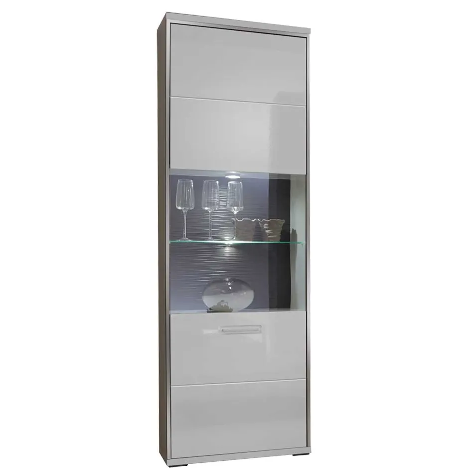 Standvitrine Tacroma in Hochglanz Weiß^Wohnen Online