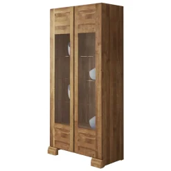 Wohnen Standvitrine Vaskov aus Wildeiche Massivholz