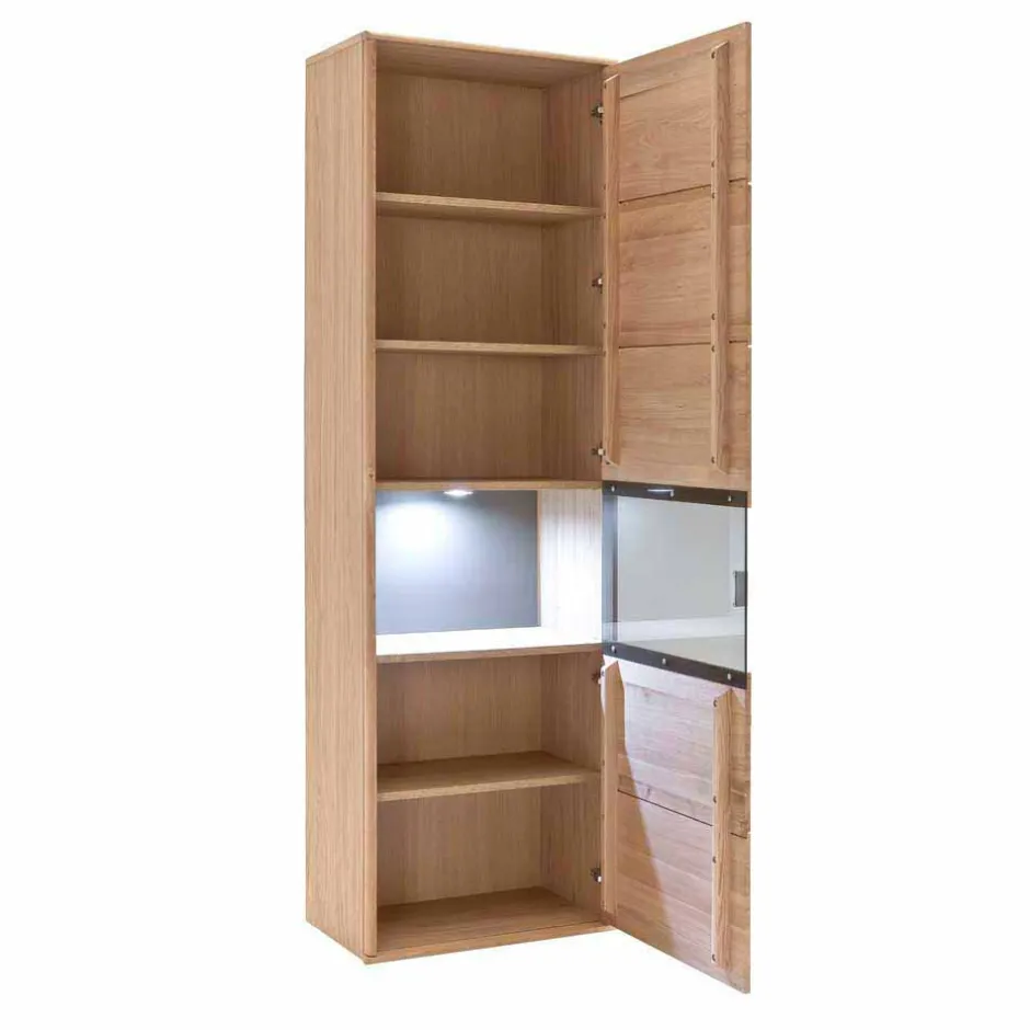 Wohnen Standvitrine Vernella aus Eiche hell geölt