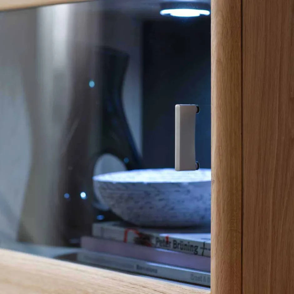 Wohnen Standvitrine Vernella aus Eiche hell geölt