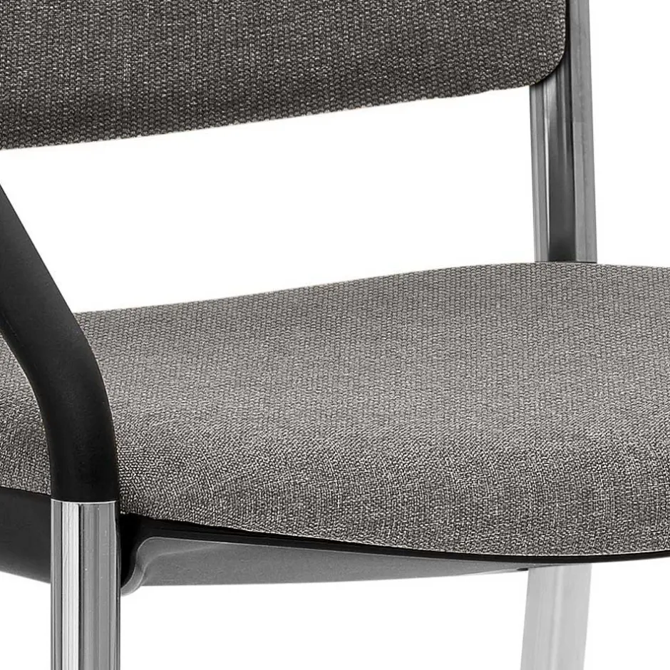 Wohnen Stapelbarer Armlehnenstuhl in Grau Stoff - Lovanna