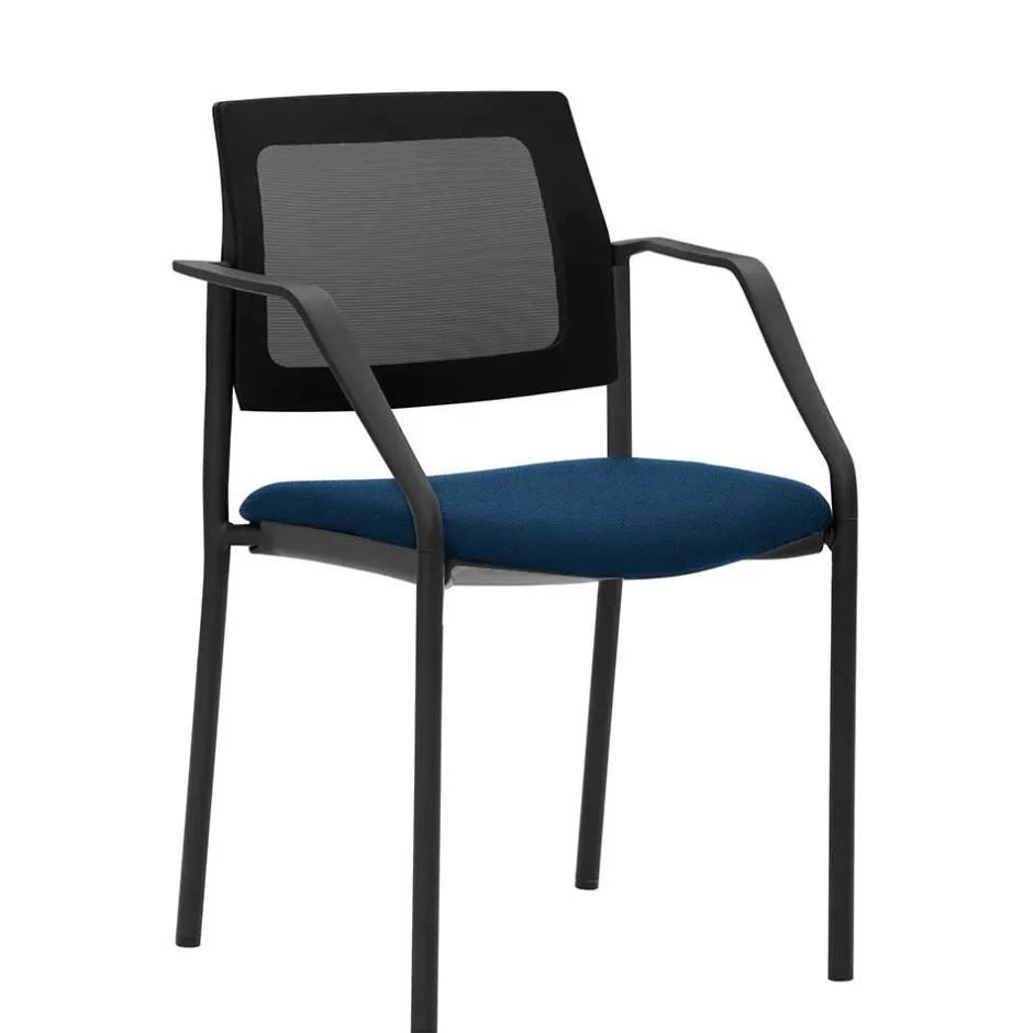 Wohnen Stapelbarer Armlehnenstuhl in Schwarz & Dunkelblau - Calicantas