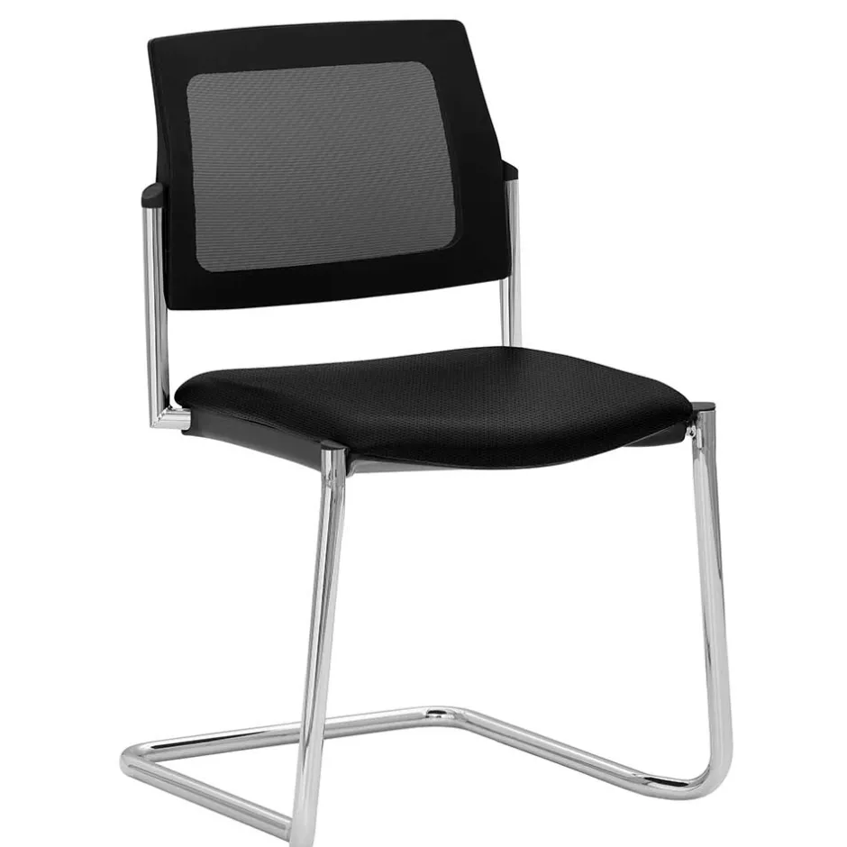 Wohnen Stapelbarer Freischwinger Stuhl in Schwarz - Campane