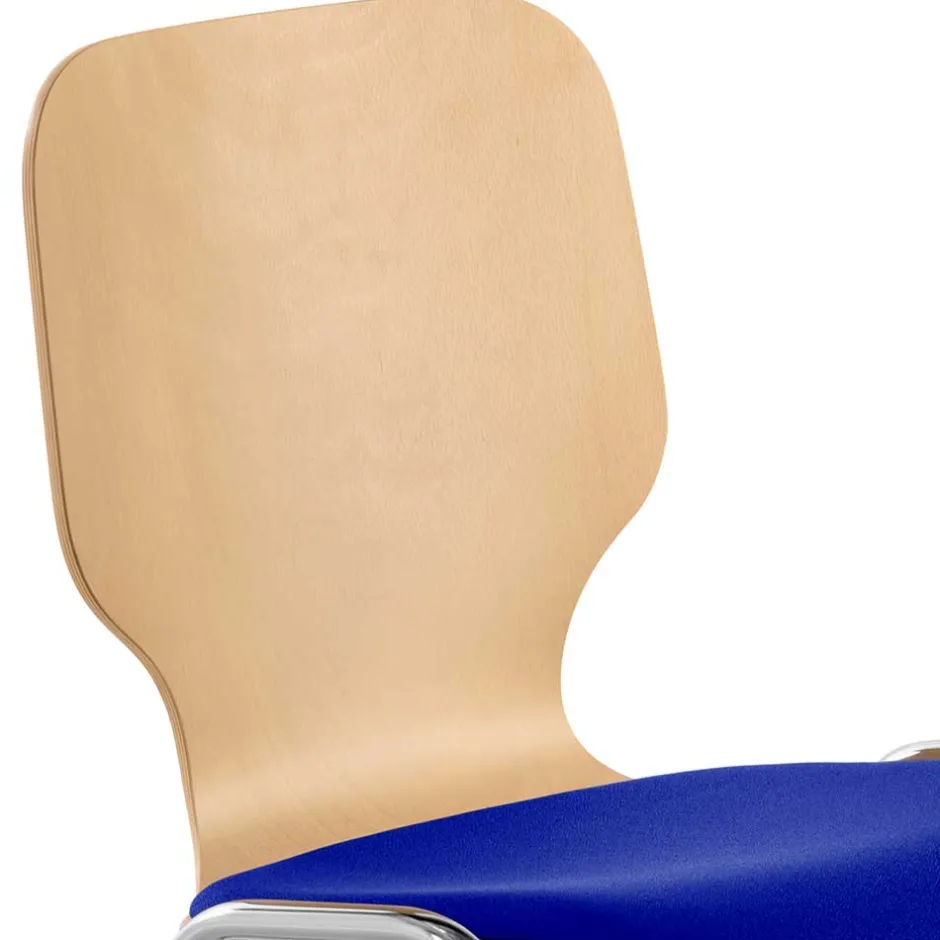 Stapelbarer Stuhl in Buche & Blau - Subra^Wohnen Sale